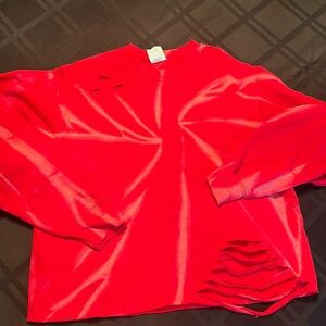 NWT Port & Company women’s red tie die sweatshirt - size small